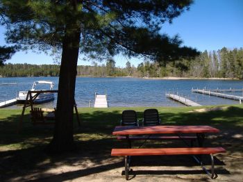 View of the Lake from Cabin 2 dining room picture window  This cabin sits approximately 25 feet from the water's edge